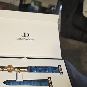 Blue Leather Watch Strap